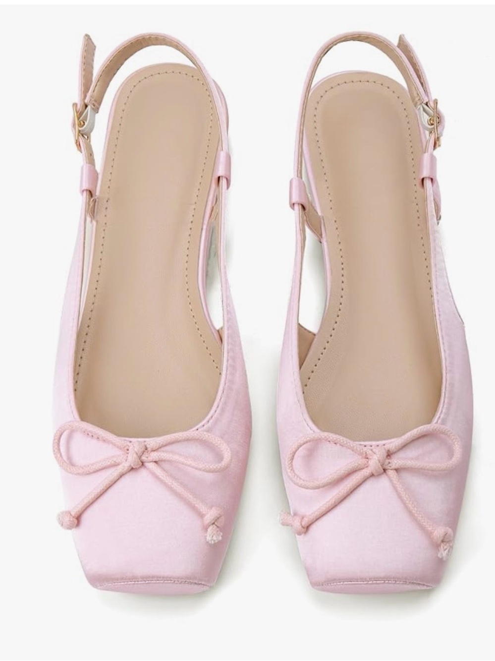Women's Pink Velvet Slingback Ballet Flats with Bow